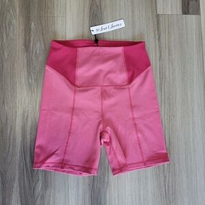 For Love And Lemons Pink Bike Shorts High-Waisted Stretchy NWT
